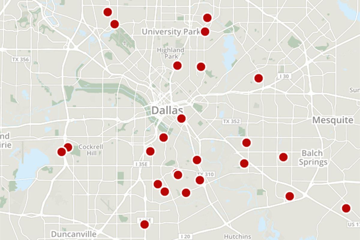 Dallas crime mapa