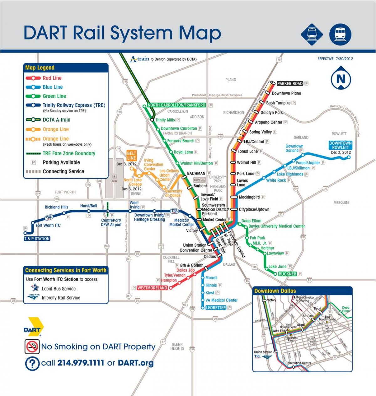Dallas dart mapa ferroviário