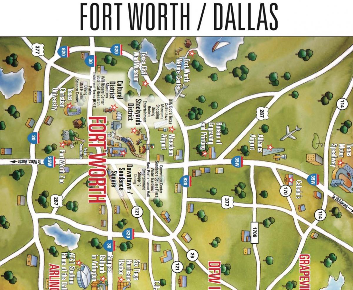 mapa de Dallas Fort Worth