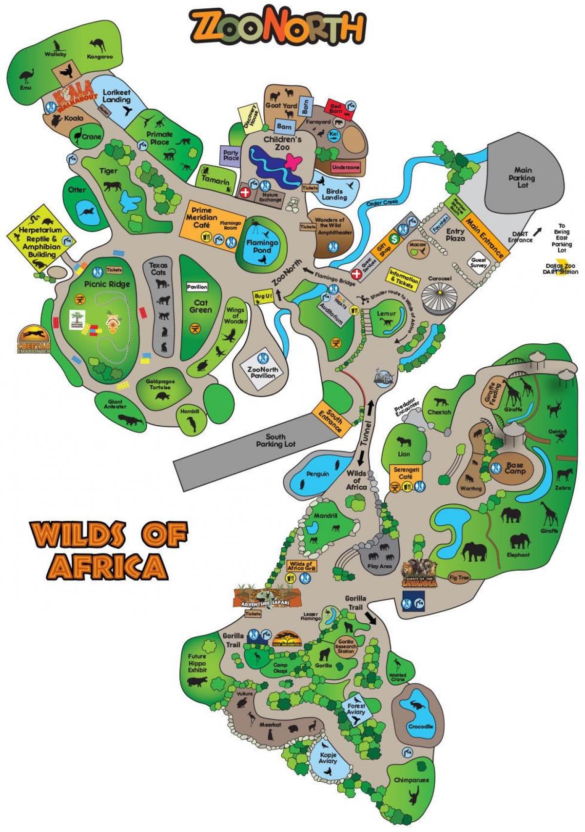 mapa de Dallas zoo