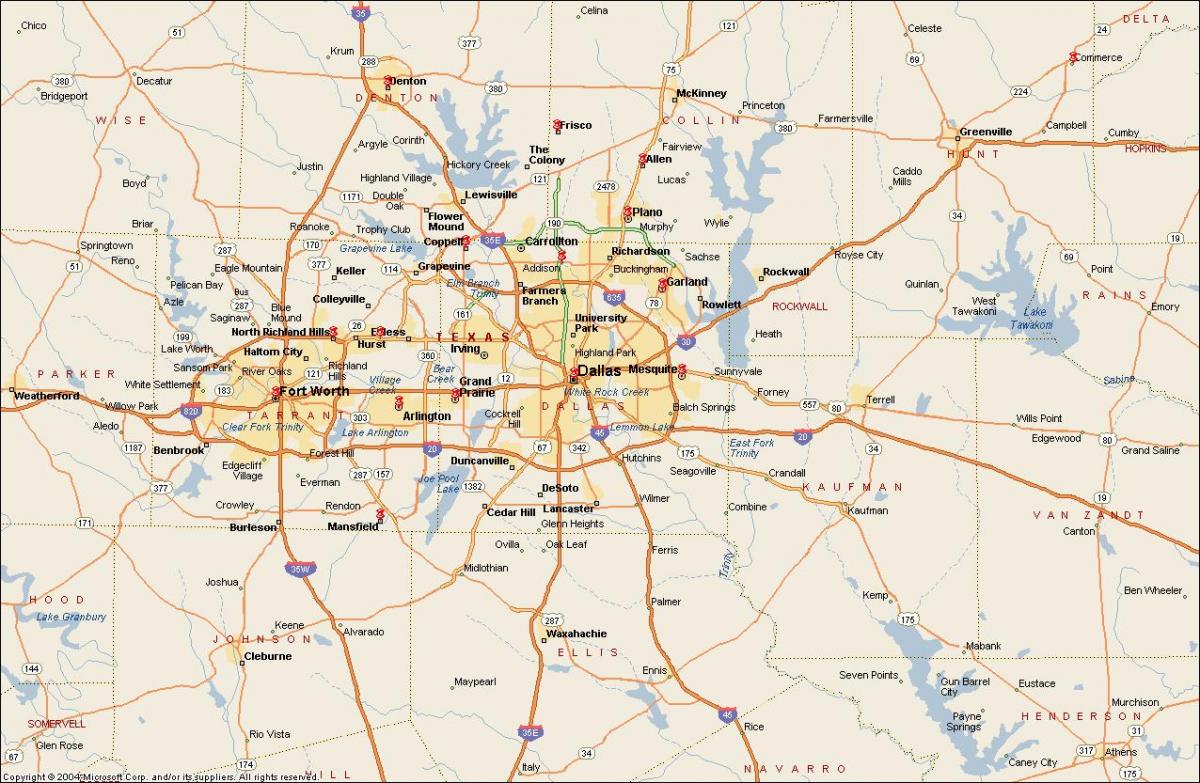 Dallas / Fort Worth metroplex mapa