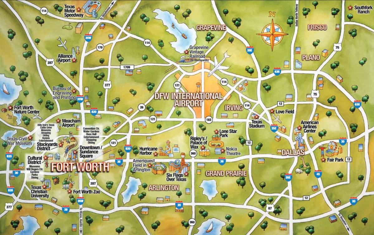 DFW mapa da cidade