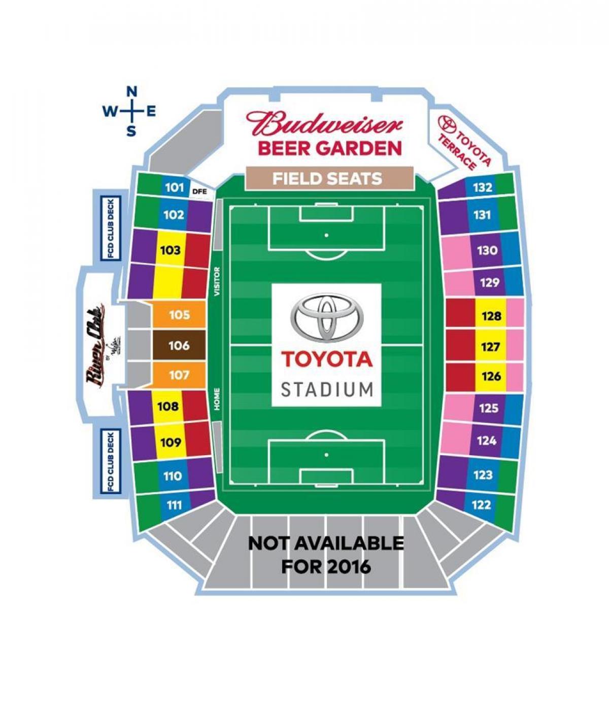 mapa da Toyota Stadium, em Dallas