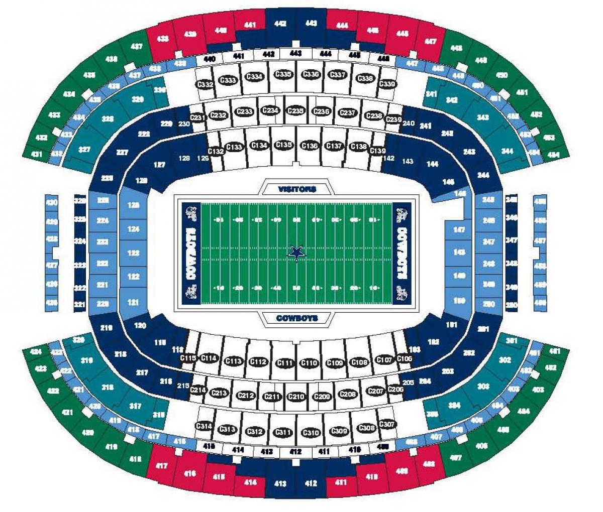 O Cowboys stadium mapa