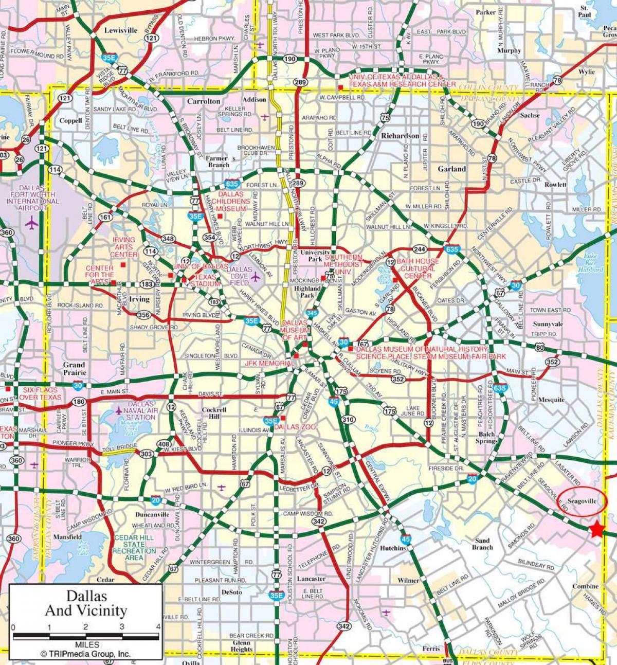 mapa de Dallas subúrbios