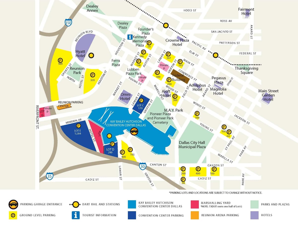 mapa de médicos da cidade de Dallas mapa