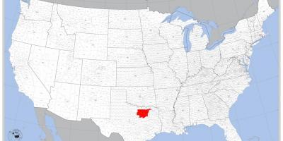 Dallas no mapa dos eua