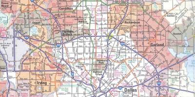 Mapa de Dallas, Texas área