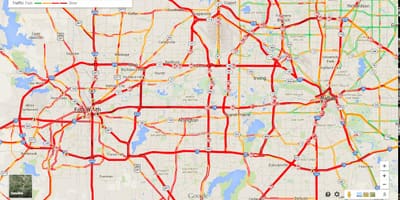 Mapa de Dallas tráfego