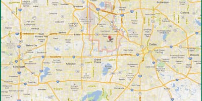 Mapa da área de DFW