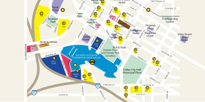 Mapa de médicos da cidade de Dallas mapa