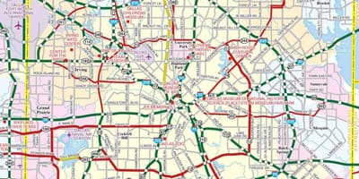 Dallas mapa da cidade