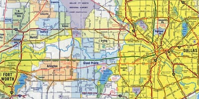Mapa de estradas de Dallas
