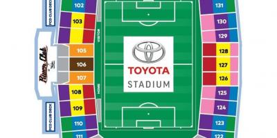 Mapa da Toyota Stadium, em Dallas